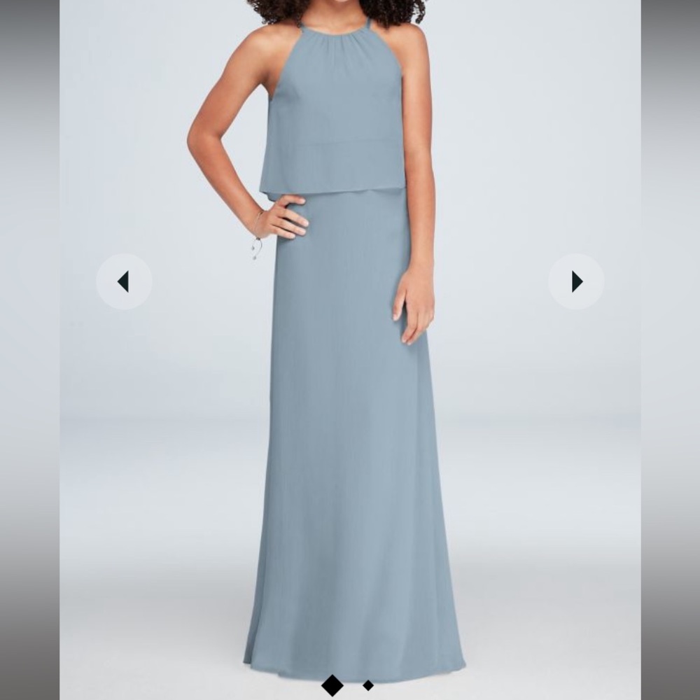 David’s Bridal Jr Bridesmaid Dress. Dusty Sage. Size 12